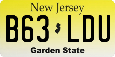 NJ license plate B63LDU