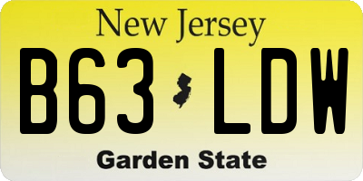 NJ license plate B63LDW