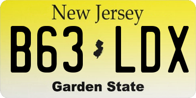 NJ license plate B63LDX