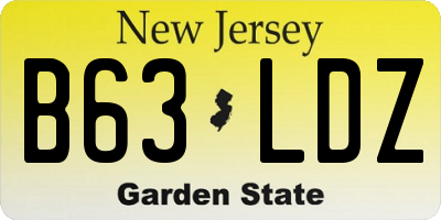 NJ license plate B63LDZ