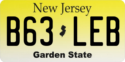 NJ license plate B63LEB