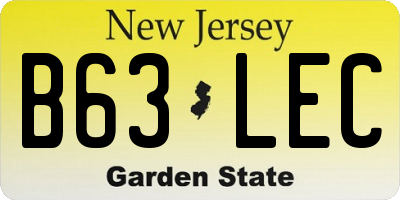 NJ license plate B63LEC