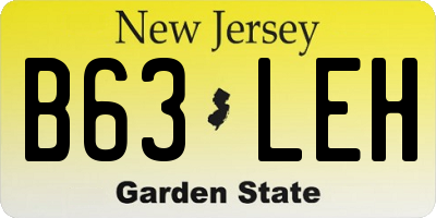 NJ license plate B63LEH