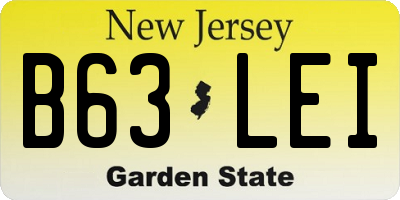 NJ license plate B63LEI