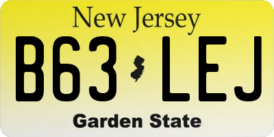 NJ license plate B63LEJ