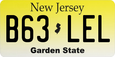 NJ license plate B63LEL