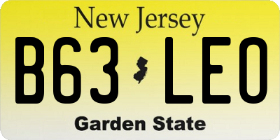 NJ license plate B63LEO
