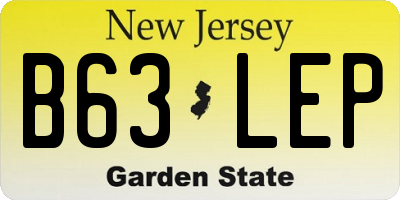 NJ license plate B63LEP