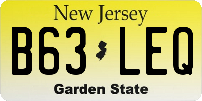 NJ license plate B63LEQ