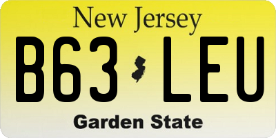 NJ license plate B63LEU