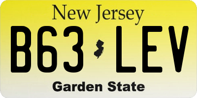 NJ license plate B63LEV