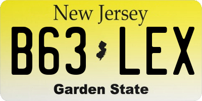 NJ license plate B63LEX