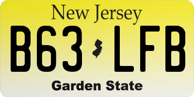 NJ license plate B63LFB