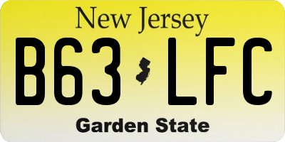 NJ license plate B63LFC