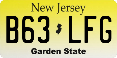 NJ license plate B63LFG
