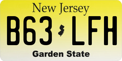 NJ license plate B63LFH