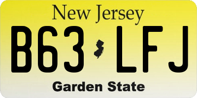 NJ license plate B63LFJ