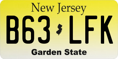 NJ license plate B63LFK