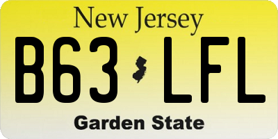 NJ license plate B63LFL