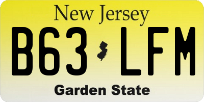 NJ license plate B63LFM