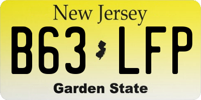 NJ license plate B63LFP