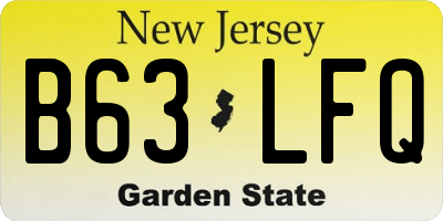 NJ license plate B63LFQ