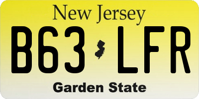 NJ license plate B63LFR