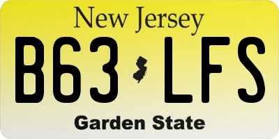 NJ license plate B63LFS