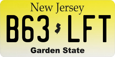 NJ license plate B63LFT