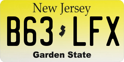 NJ license plate B63LFX