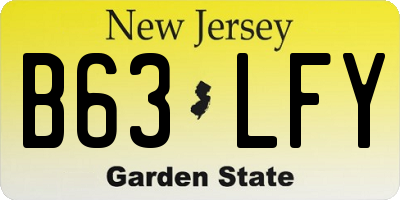 NJ license plate B63LFY