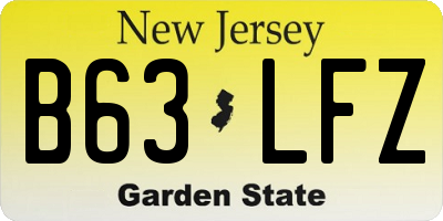 NJ license plate B63LFZ