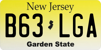 NJ license plate B63LGA
