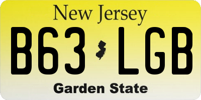 NJ license plate B63LGB