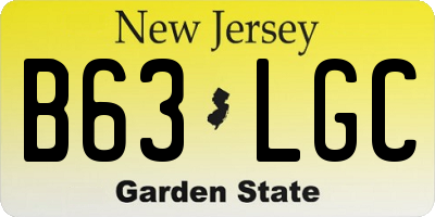 NJ license plate B63LGC
