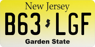 NJ license plate B63LGF