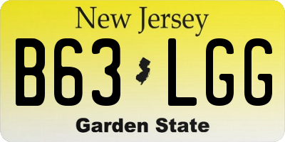 NJ license plate B63LGG