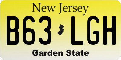NJ license plate B63LGH