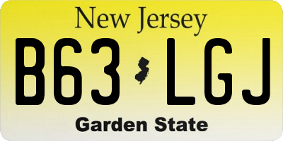 NJ license plate B63LGJ
