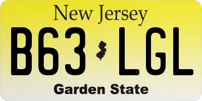 NJ license plate B63LGL