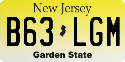 NJ license plate B63LGM