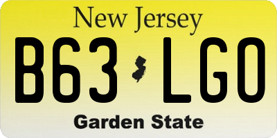 NJ license plate B63LGO