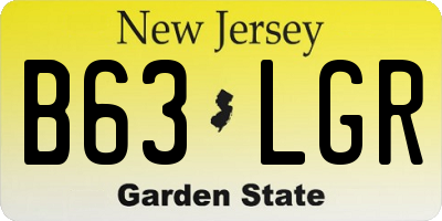 NJ license plate B63LGR