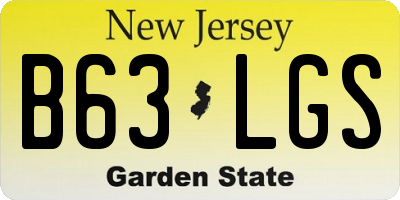 NJ license plate B63LGS