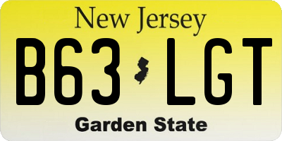 NJ license plate B63LGT