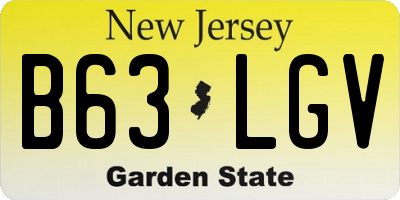 NJ license plate B63LGV