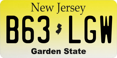 NJ license plate B63LGW