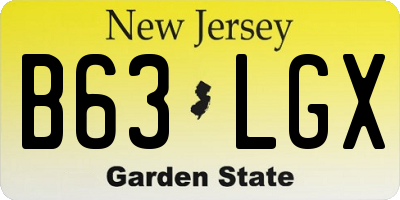 NJ license plate B63LGX