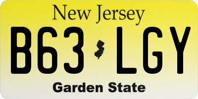 NJ license plate B63LGY