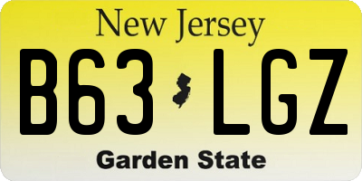 NJ license plate B63LGZ